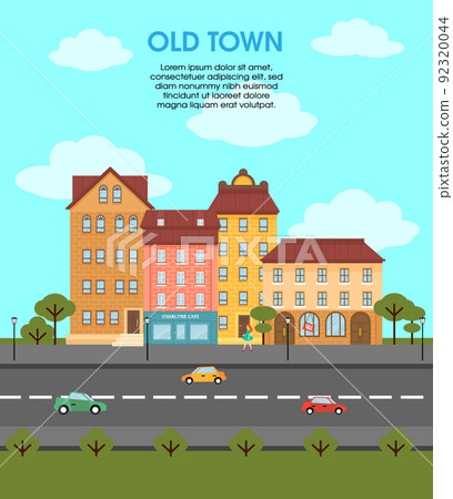 Colorful Flat Urban Landscape Template Colorful Flat Urban Landscape Template 92320044