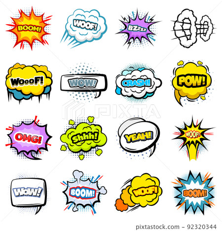 Comic Colorful Speech Bubbles Collection Comic Colorful Speech Bubbles Collection 92320344