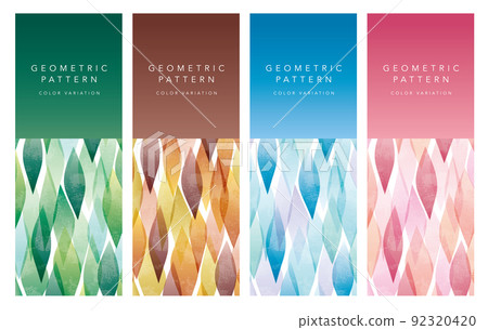 4種透明葉形幾何圖案 92320420