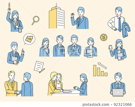 Business illustration material collection Office worker Men and women in suits Business illustration material collection Office worker Men and women in suits 92321066