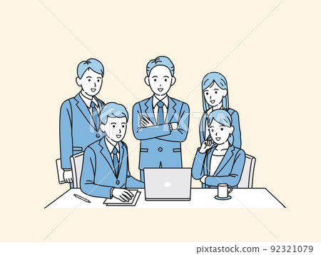 會議、工作場景、看筆記本電腦、西裝革履的男女、同事 會議、工作場景、看筆記本電腦、西裝革履的男女、同事 92321079