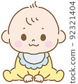 Sitting baby, newborn vector illustration, single item 92321404