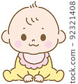 Sitting baby, newborn vector illustration, single item 92321408