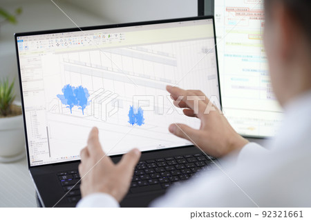 3D CAD 3D 3DCG 建築設計 外牆種植 92321661