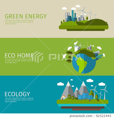 Ecology Flat Banner Set Ecology Flat Banner Set 92322443