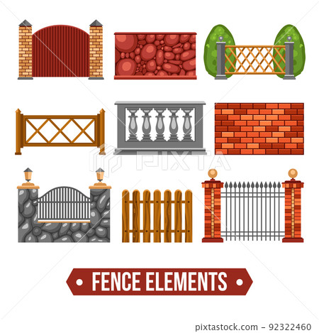 Fence Design Elements Set 92322460