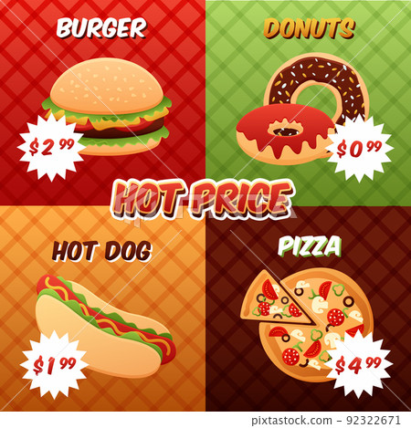 Fast Food Poster Set Fast Food Poster Set 92322671