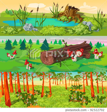 Forest Horizontal Banners Set Forest Horizontal Banners Set 92322702