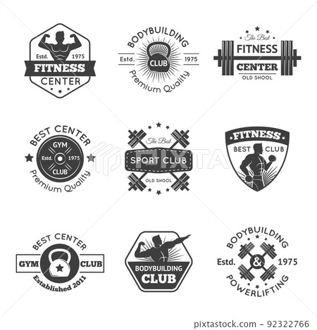 Fitness Gym Emblems Set Fitness Gym Emblems Set 92322766