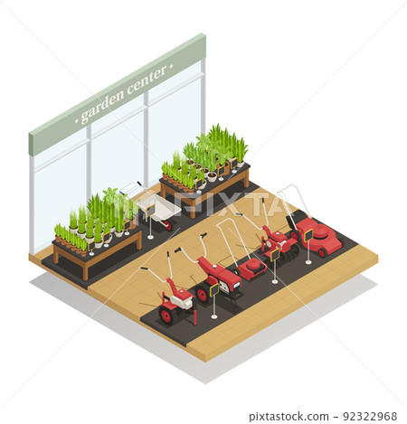 Garden Center Equipment Sale Isometric Composition 92322968