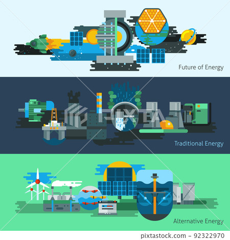 Energy production banner set 92322970