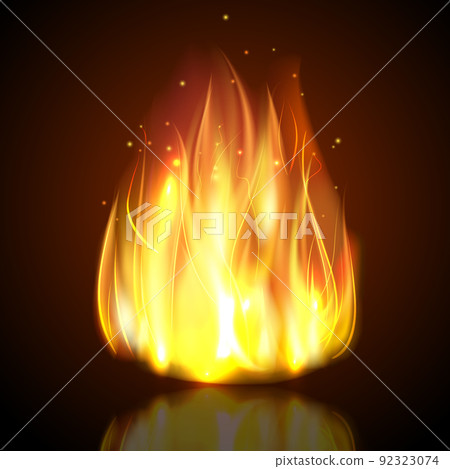 Fire On Dark Background 92323074