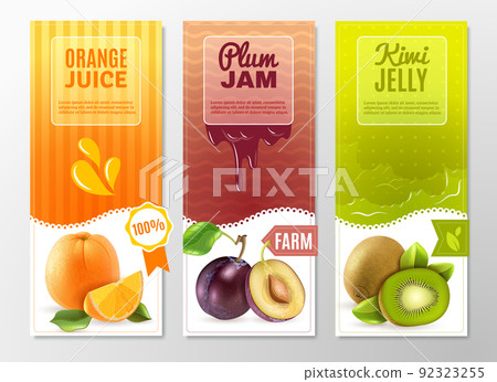 Fruits 3 Ad  Vertical banners set 92323255