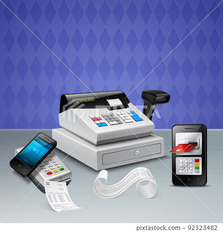Electronic Payment Realistic Composition 92323482