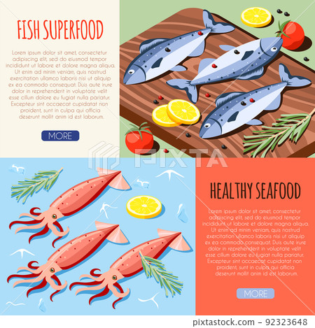 Seafood Horizontal Banners Seafood Horizontal Banners 92323648