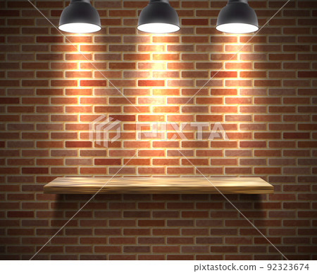 Empty Shelf Illustration 92323674
