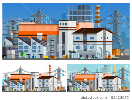Factory Buildings Orthogonal Compositions Set Factory Buildings Orthogonal Compositions Set 92323675