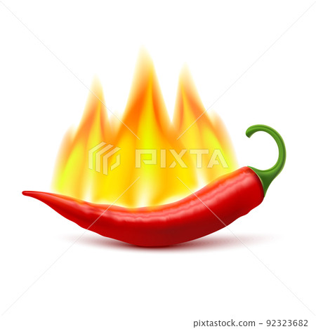 Flaming Hot Chili Pepper Pod Image 92323682