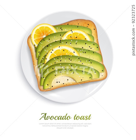 Avocado Toast Realistic Design Concept 92323725