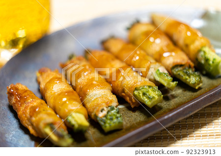 Bitter gourd meat roll, ankake Bitter gourd meat roll, ankake 92323913