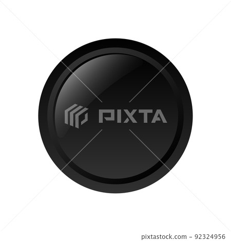 black rounded button isolated on white background 92324956