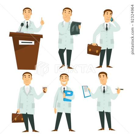 Physician or surgeon ophthalmologist doctor medical worker vector isolated character man 92324964