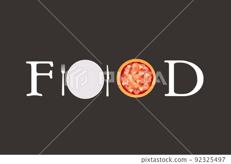 food logo with fork and spoon and pizza background for fast food cuisine restaurant food logo with fork and spoon and pizza background for fast food cuisine restaurant 92325497