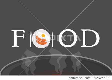 food logo with fork and spoon background for fast food cuisine restaurant 92325498