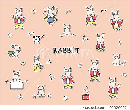 Rabbit wearing a happi coat Rabbit wearing a happi coat 92326652