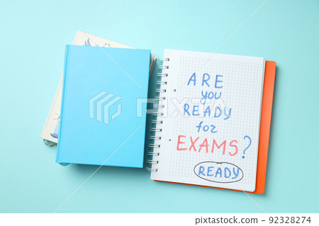 Concept of exams and tests, top view 92328274