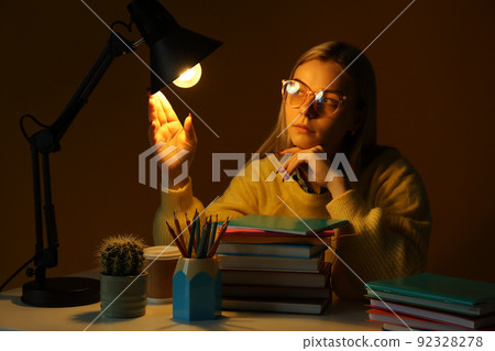 Concept of preapring to exams and tests with student girl 92328278