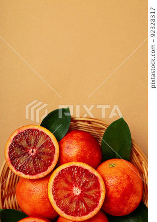 Concept of citrus with red orange, space for text 92328317