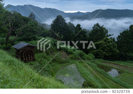 Scenery from Takahara, a foggy town in early summer, Nakahechi-cho, Tanabe City, Wakayama Prefecture Scenery from Takahara, a foggy town in early summer, Nakahechi-cho, Tanabe City, Wakayama Prefecture 92328739