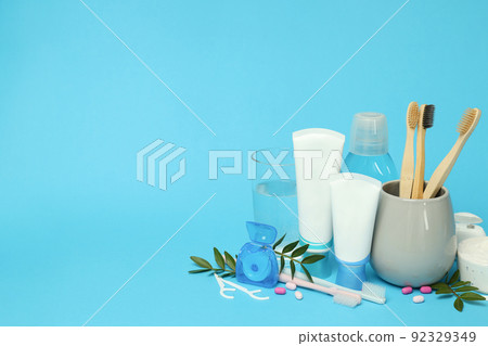 Concept of tooth or oral care, space for text Concept of tooth or oral care, space for text 92329349