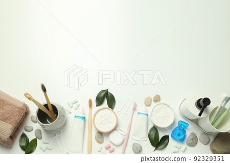 Concept of tooth or oral care, space for text 92329351