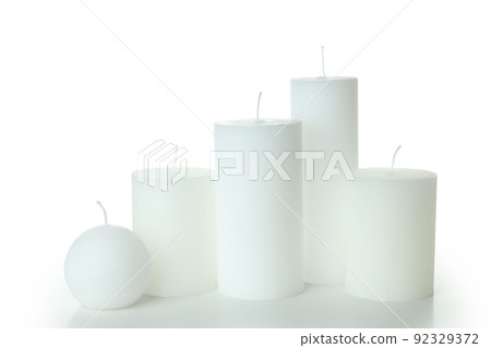 Aroma candles for relaxation isolated on white background 92329372