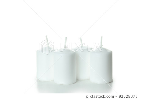 Aroma candles for relaxation isolated on white background Aroma candles for relaxation isolated on white background 92329373