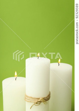Concept of relaxation with aroma candles, space for text 92329389