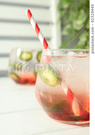 Concept of drink with Jalapeno cocktail, close up 92329449