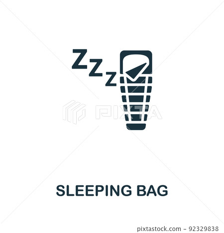 Sleeping Bag icon. Monochrome simple line Outdoor Recreation icon for templates, web design and infographics Sleeping Bag icon. Monochrome simple line Outdoor Recreation icon for templates, web design and infographics 92329838