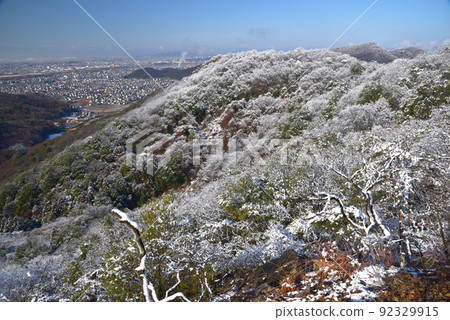 大小山雪景看山頂南側小峰向西南延伸的山谷 大小山雪景看山頂南側小峰向西南延伸的山谷 92329915