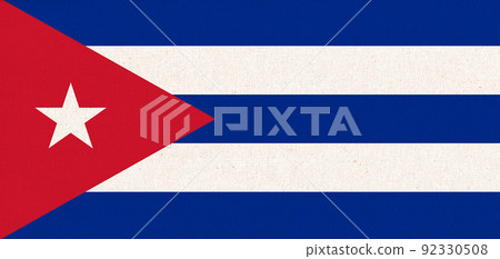 Cuba flag on fabric surface. Fabric Texture-插圖素材 [92330508] - PIXTA圖庫