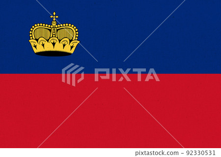 Flag of Liechtenstein. national symbol. Fabric Texture. Flag of Liechtenstein. national symbol. Fabric Texture. 92330531