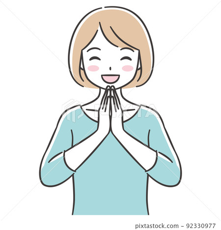 一位年輕的女士欣喜若狂 一位年輕的女士欣喜若狂 92330977