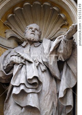 Saint Camillus de Lellis, facade of Santa Maria Maddalena Church in Rome, Italy Saint Camillus de Lellis, facade of Santa Maria Maddalena Church in Rome, Italy 92331149