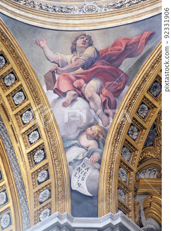 Fresco of prophet of Daniel, Basilica dei Santi Ambrogio e Carlo al Corso, Rome, Italy 92331906