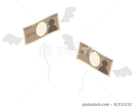 Flapping 10,000 yen bill icon splurge 92333252