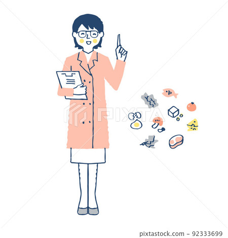 Nutritionist and various ingredients 92333699