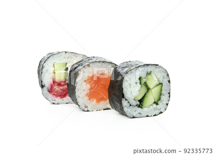Maki isolated on white background, close up Maki isolated on white background, close up 92335773