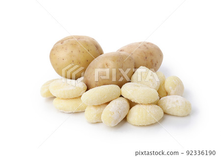 Raw potato gnocchi isolated on white background 92336190
